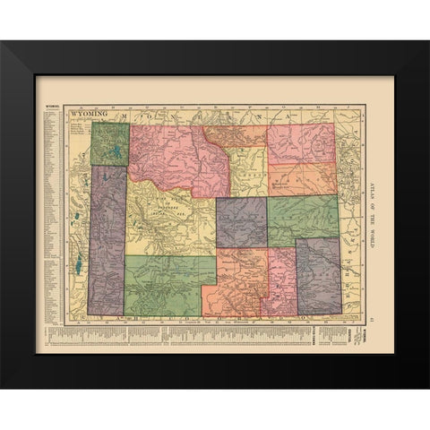 Wyoming - Hammond 1910 Black Modern Wood Framed Art Print by Hammond
