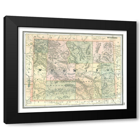 Wyoming - Johnson 1888 Black Modern Wood Framed Art Print by Johnson