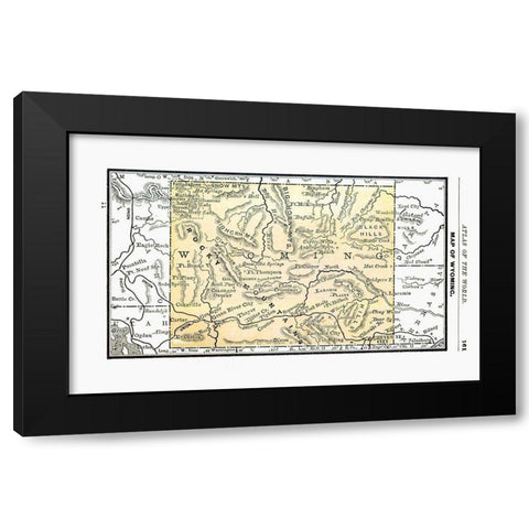 Wyoming - Alden 1886 Black Modern Wood Framed Art Print with Double Matting by Alden