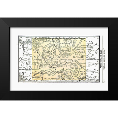 Wyoming - Alden 1886 Black Modern Wood Framed Art Print by Alden