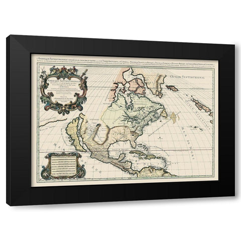 Amerique Septentrionale - 1674 Black Modern Wood Framed Art Print by Unknown