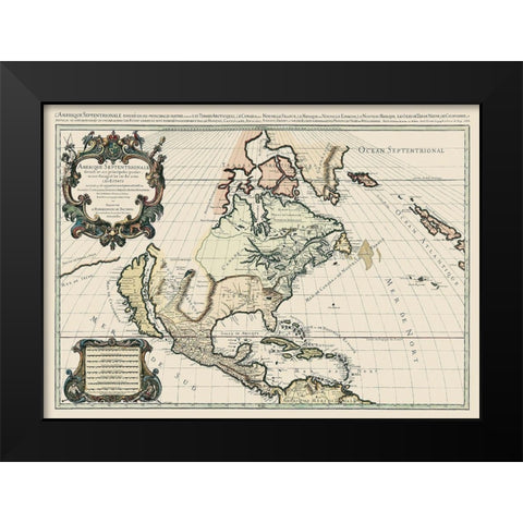 Amerique Septentrionale - 1674 Black Modern Wood Framed Art Print by Unknown