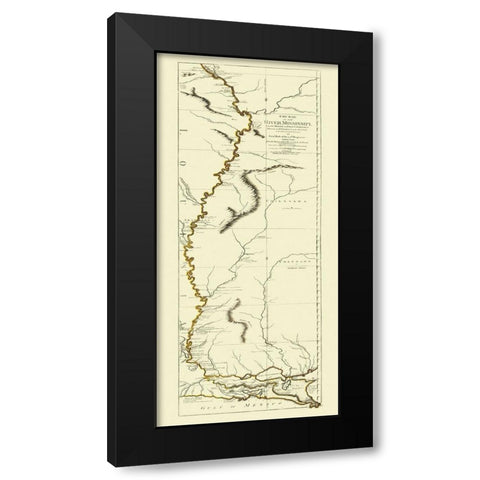 Mississippi River, Louisiana - 1775 Black Modern Wood Framed Art Print with Double Matting by Sayer