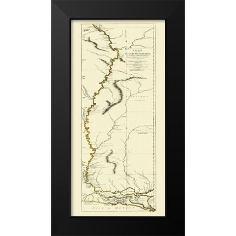 Mississippi River, Louisiana - 1775 Black Modern Wood Framed Art Print by Sayer