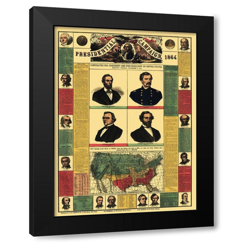 Presidential Campaign - Lloyd 1864 Black Modern Wood Framed Art Print with Double Matting by Lloyd
