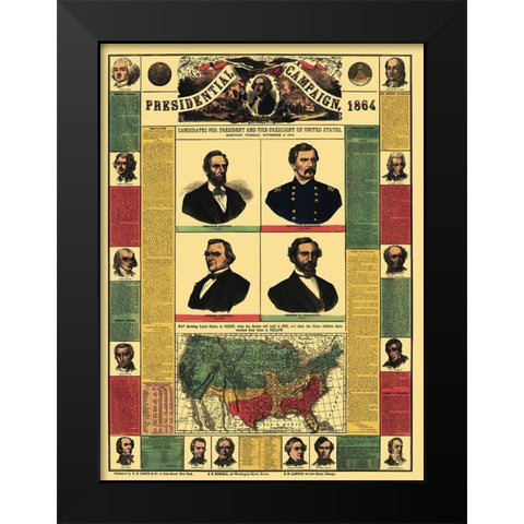 Presidential Campaign - Lloyd 1864 Black Modern Wood Framed Art Print by Lloyd