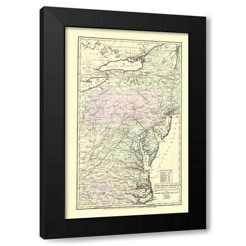 Eastern United States - Huntington 1830 Black Modern Wood Framed Art Print by Huntington