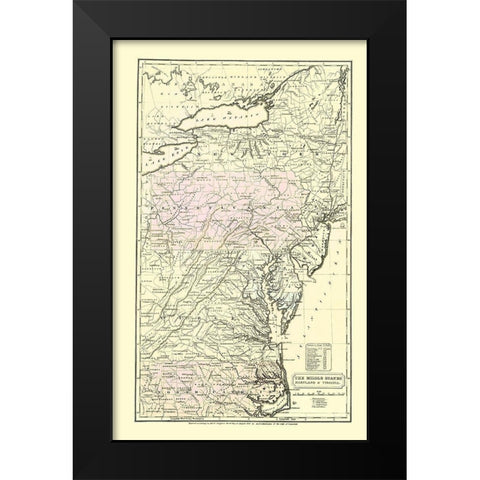 Eastern United States - Huntington 1830 Black Modern Wood Framed Art Print by Huntington