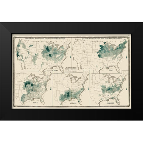 US Agriculture Production - Baskin 1876 Black Modern Wood Framed Art Print by Baskin