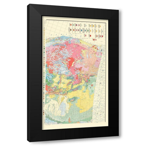 Northwest United States - USGS 1932 Black Modern Wood Framed Art Print with Double Matting by USGS