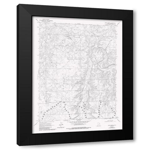 Archy Bench Utah Quad - USGS 1968 Black Modern Wood Framed Art Print with Double Matting by USGS