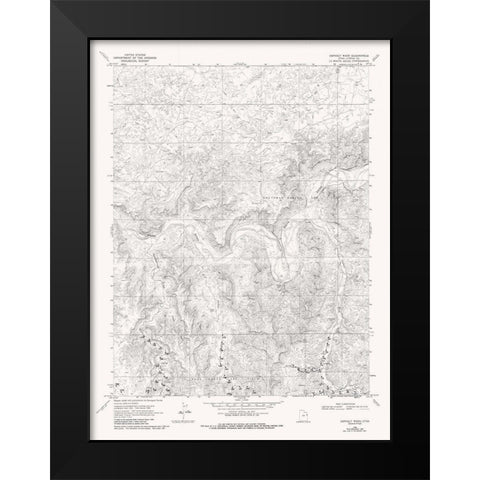 Asphalt Wash Utah Quad - USGS 1968 Black Modern Wood Framed Art Print by USGS