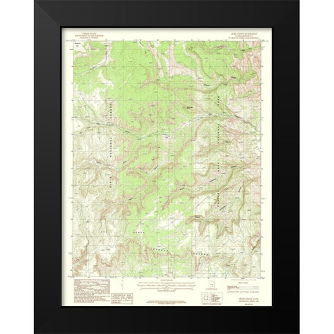 Bear Canyon Utah Quad - USGS 1987 Black Modern Wood Framed Art Print by USGS