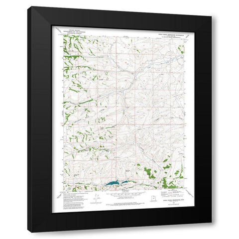 Birch Creek Reservoirs Utah Quad - USGS 1969 Black Modern Wood Framed Art Print by USGS