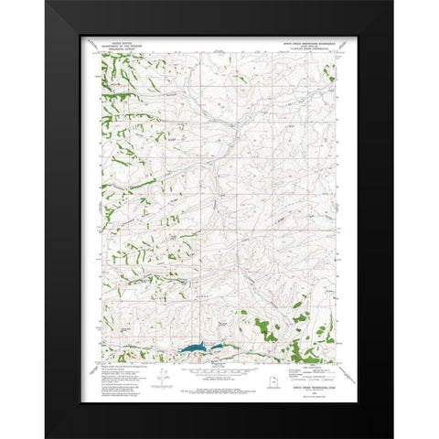Birch Creek Reservoirs Utah Quad - USGS 1969 Black Modern Wood Framed Art Print by USGS