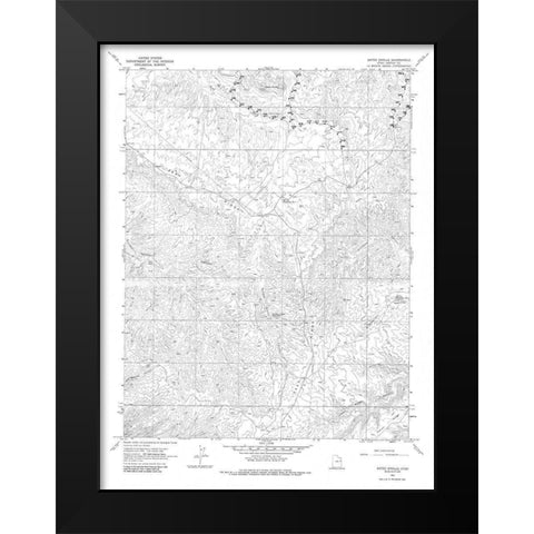 Bates Knolls Utah Quad - USGS 1966 Black Modern Wood Framed Art Print by USGS