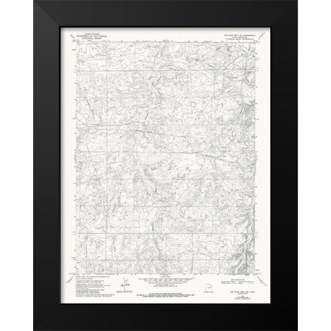 North East Big Pack Mountain Utah Quad - USGS 1968 Black Modern Wood Framed Art Print by USGS