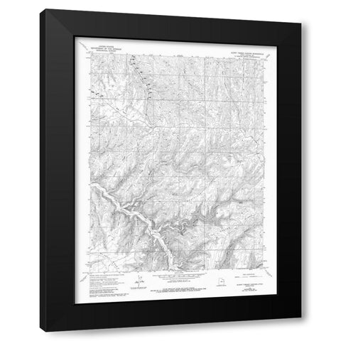 Burnt Timber Canyon Utah Quad - USGS 1966 Black Modern Wood Framed Art Print by USGS