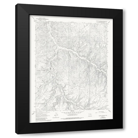 Cooper Canyon Utah Quad - USGS 1966 Black Modern Wood Framed Art Print with Double Matting by USGS