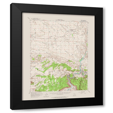 Cisco Utah Quad - USGS 1958 Black Modern Wood Framed Art Print with Double Matting by USGS