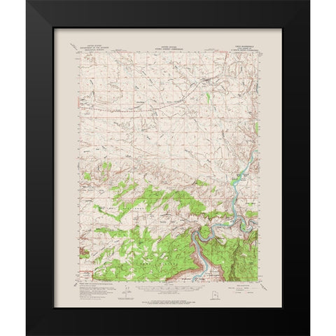 Cisco Utah Quad - USGS 1958 Black Modern Wood Framed Art Print by USGS