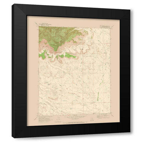 Cisco Springs Utah Quad - USGS 1970 Black Modern Wood Framed Art Print with Double Matting by USGS