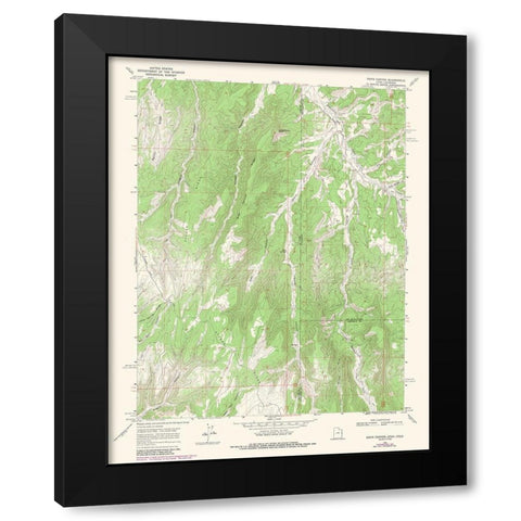 Davis Canyon Utah Quad - USGS 1966 Black Modern Wood Framed Art Print by USGS