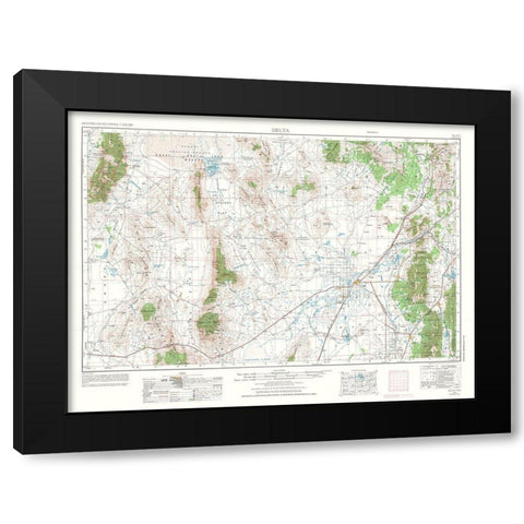 Delta Utah Quad - USGS 1953 Black Modern Wood Framed Art Print by USGS