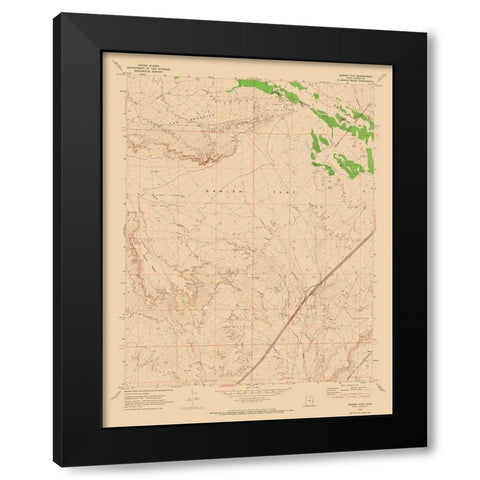 Danish Flat Utah Quad - USGS 1970 Black Modern Wood Framed Art Print with Double Matting by USGS