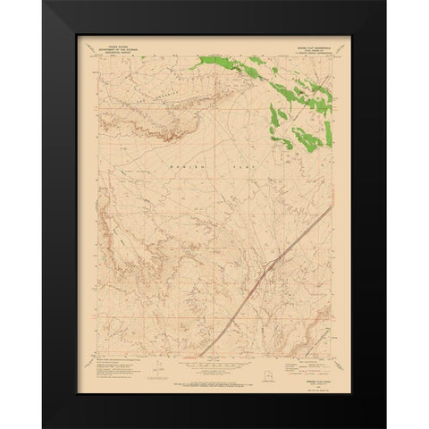 Danish Flat Utah Quad - USGS 1970 Black Modern Wood Framed Art Print by USGS