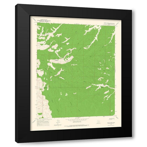 Death Ridge Utah Quad - USGS 1964 Black Modern Wood Framed Art Print by USGS
