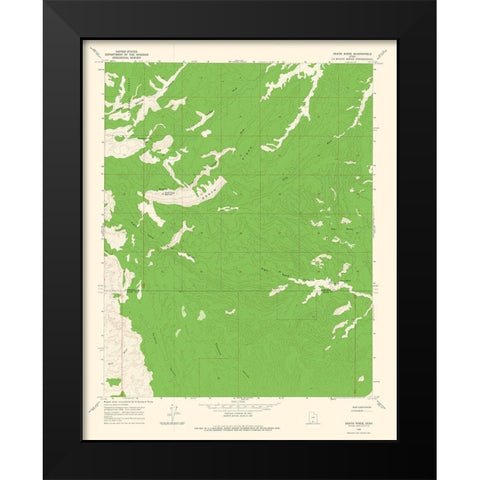 Death Ridge Utah Quad - USGS 1964 Black Modern Wood Framed Art Print by USGS