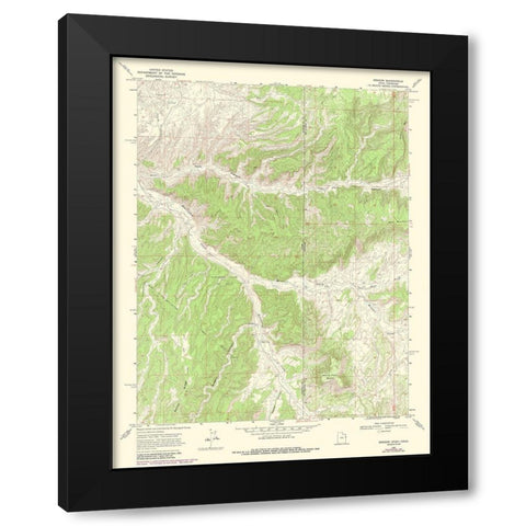 Dragon Utah Quad - USGS 1968 Black Modern Wood Framed Art Print by USGS