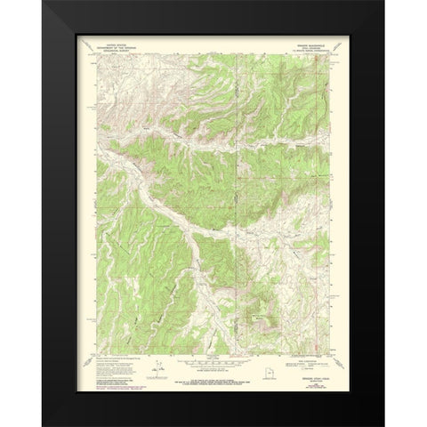 Dragon Utah Quad - USGS 1968 Black Modern Wood Framed Art Print by USGS