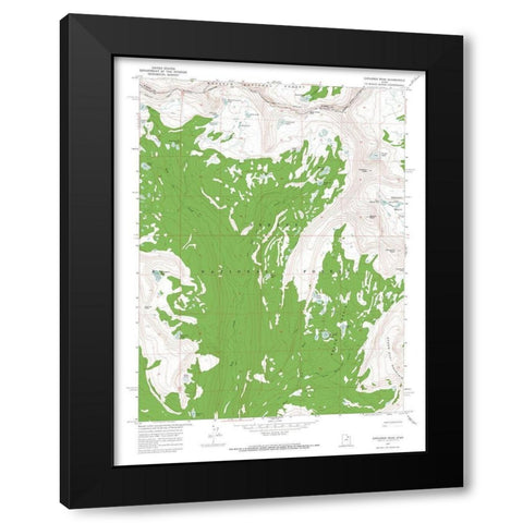 Explorer Peak Utah Quad - USGS 1967 Black Modern Wood Framed Art Print with Double Matting by USGS