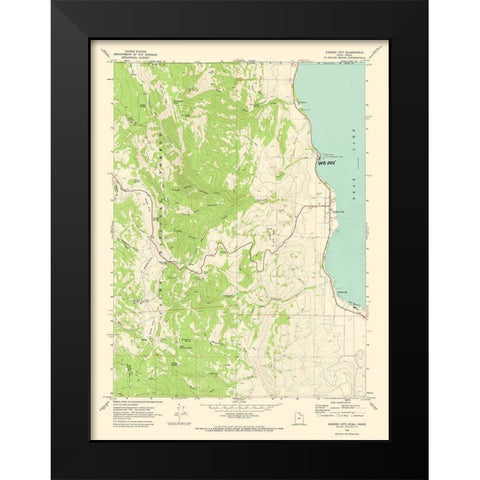 Garden City Utah Quad - USGS 1969 Black Modern Wood Framed Art Print by USGS