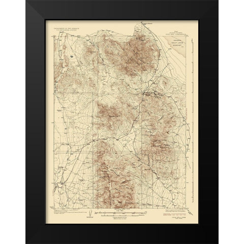 Gold Hill Utah Quad - USGS 1928 Black Modern Wood Framed Art Print by USGS