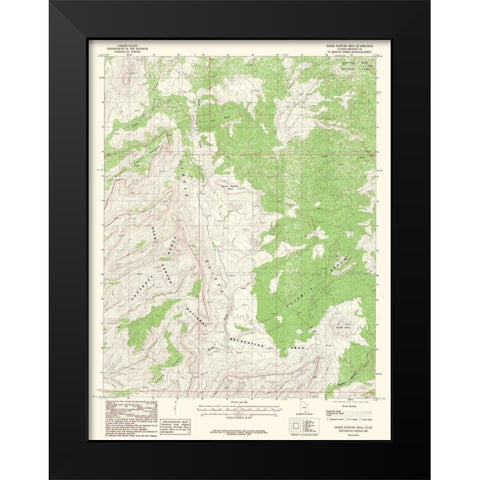 Horse Pasture Mesa Utah Quad - USGS 1987 Black Modern Wood Framed Art Print by USGS