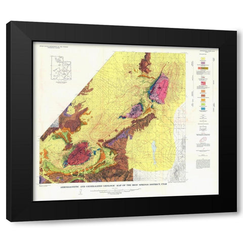 Iron Springs District Utah - USGS 1944 Black Modern Wood Framed Art Print by USGS