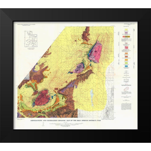 Iron Springs District Utah - USGS 1944 Black Modern Wood Framed Art Print by USGS