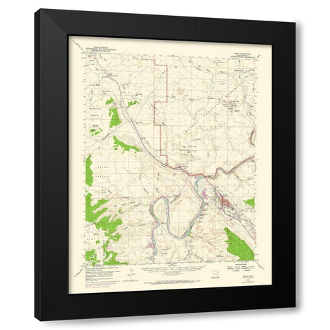 Moab Utah Quad - USGS 1959 Black Modern Wood Framed Art Print by USGS