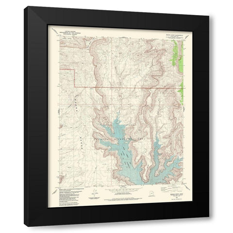 Mazuki Point Utah Quad - USGS 1985 Black Modern Wood Framed Art Print with Double Matting by USGS