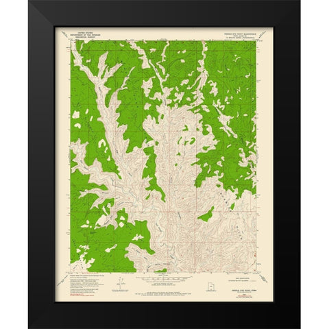Needle Eye Point Utah Quad - USGS 1968 Black Modern Wood Framed Art Print by USGS