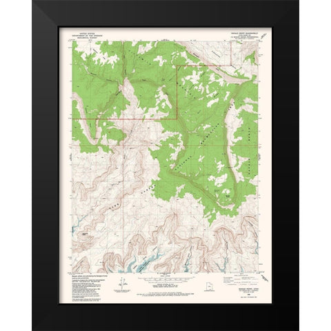 Navajo Point Utah Quad - USGS 1985 Black Modern Wood Framed Art Print by USGS