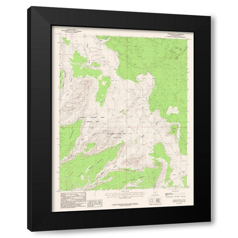 Pioneer Mesa Utah Quad - USGS 1987 Black Modern Wood Framed Art Print with Double Matting by USGS