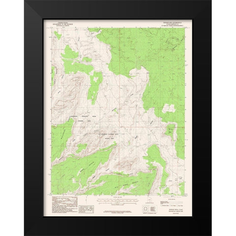 Pioneer Mesa Utah Quad - USGS 1987 Black Modern Wood Framed Art Print by USGS