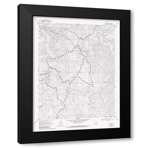 Rainbow Utah Quad - USGS 1968 Black Modern Wood Framed Art Print with Double Matting by USGS
