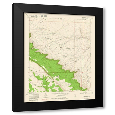 Sooner Bench Utah Quad - USGS 1954 Black Modern Wood Framed Art Print with Double Matting by USGS
