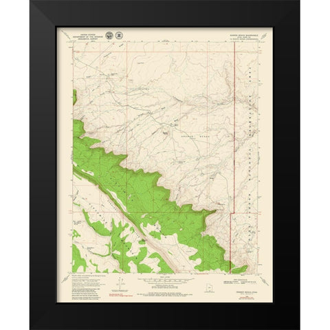 Sooner Bench Utah Quad - USGS 1954 Black Modern Wood Framed Art Print by USGS