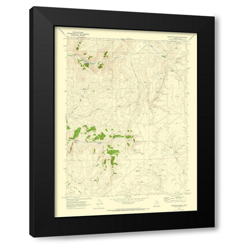 Sheeppen Creek Utah Quad - USGS 1969 Black Modern Wood Framed Art Print with Double Matting by USGS